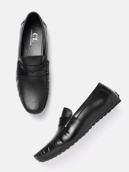 Carlton London - Textured Black Loafers